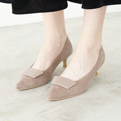 5cmバックルポインテッドトゥパンプス(0573) （グレージュS）