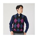 トーキョーシャツ TOKYO SHIRTS アーガイルニットベスト メンズ (ブラック)