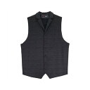 トーキョーシャツ TOKYO SHIRTS 前身カットラペルニットジレ プリントチェック メンズ (ネイビー)