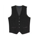 トーキョーシャツ TOKYO SHIRTS 変形バーズアイ 後身布帛 ニットジレ メンズ (グレー)