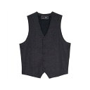 トーキョーシャツ TOKYO SHIRTS 前身布帛ニットジレ 無地 メンズ (ネイビー)