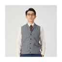 トーキョーシャツ TOKYO SHIRTS 前身布帛ラペルニットジレ チョークストライプ メンズ (グレー)