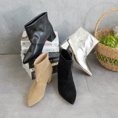 ファビーファビー FABBY FABBY. ワイドシャフトショートブーツ （スウェードベージュ）