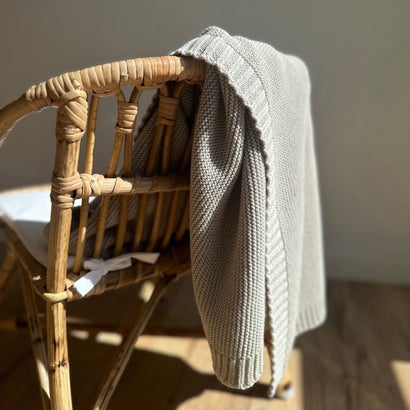 バニラコペンハーゲン Vanilla COPENHAGEN ブランケット ベビー Knitted Blanket オーガニックコットン (オイスターグレー)