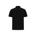 ゲス GUESS SS Flocked Peony Polo (JBLK)