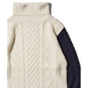 アドポーション ADPOSION ケーブル編みタートルネックニット (ホワイト系1)