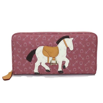 ホワイ Why ハーネスホース ラウンドファスナー長財布 （ベルベットピンク）