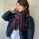 キーズ KEYS ストール マフラー 大判 レディース メンズ チェック柄 ショール 厚手 秋冬 冬 ブランケット (NAVY)