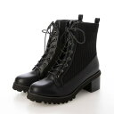 アー・ヴェ・ヴェ a.v.v 編み上げ ニット ショートブーツ (BLK)