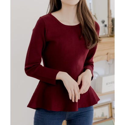 ジュリアブティック JULIA BOUTIQUE 着るだけで美しいくびれラインが作れる。くびれニットトップス (ボルドー) ジュリアブティック JULIA BOUTIQUE 着るだけで美しいくびれラインが作れる。くびれニットトップス (ボルドー)