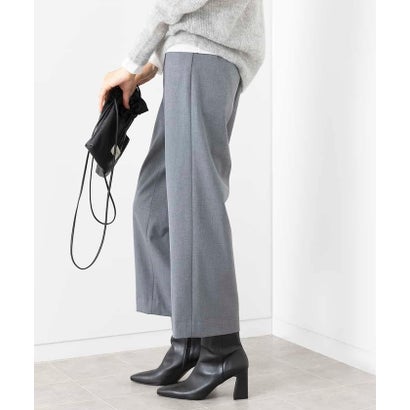 ミッシェルクラン MICHEL KLEIN ［新素材]裏起毛ワイドクロップドパンツ(機能素材/3サイズ展開) （グレー）