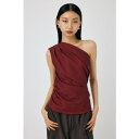 PLAID ONE SHOULDER ブラウス RED