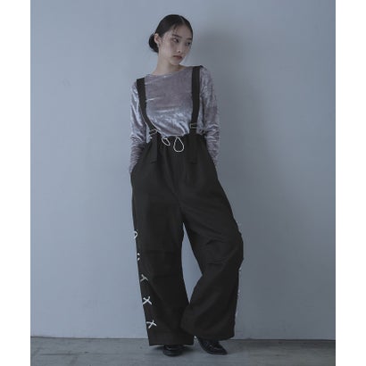 ミエット miette サイドリボンロンパース （グレー）