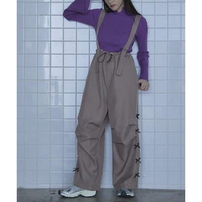 ミエット miette サイドリボンロンパース （グレー）