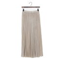 マイカアンドディール MICA&DEAL shiny pleats skirt (L/BEIGE)