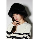 フェイクファーボリュームハット BLK