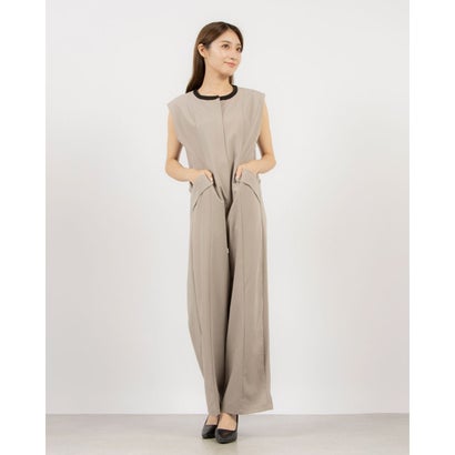 シアンプラス cy_an+ バイカラーネックオールインワン