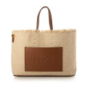 ヌメロヴェントゥーノ N21 横型 ジュート ショッパーバッグ (Natural Iuta + Leather)