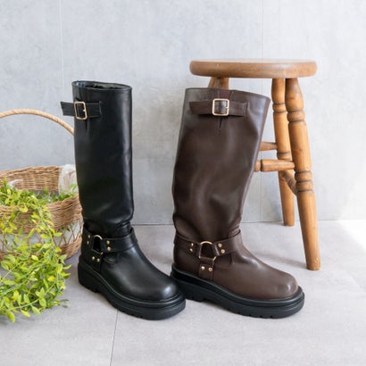 ファビーファビー FABBY FABBY. ローヒールエンジニアロングブーツ （ブラック）