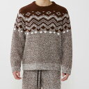 タケオキクチ TAKEO KIKUCHI 長袖クルーネックシャツ (ブラウン)