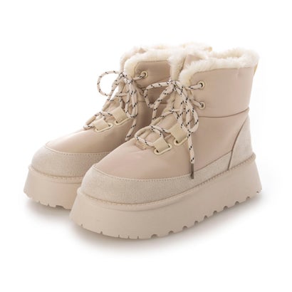 イタリコ ITALICO 厚底 ボリュームファー ムートン ウィンター スニーカー ブーツ （アイボリー）