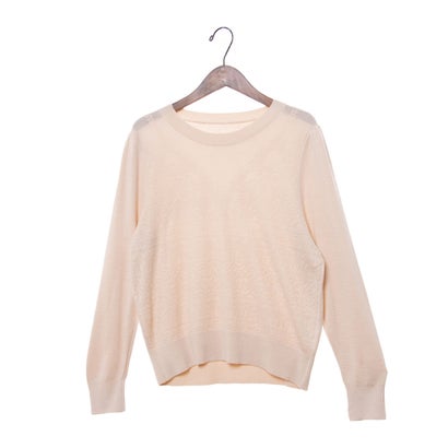 キアロ Chiaro キャミ風ジャガード織り丸首ニット （アイボリー）