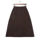 エグランティーヌ EGLANTINE 軽量ポリエステル Aラインニットスカート (ダークブラウン)