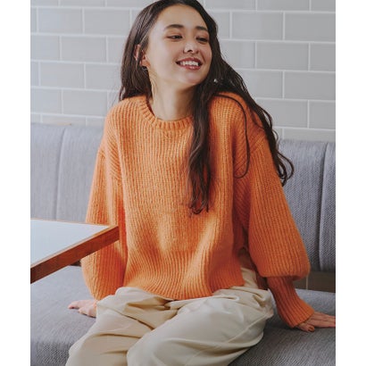 ティティベイト titivate ベーシッククルーニット （オレンジ）のサムネイル