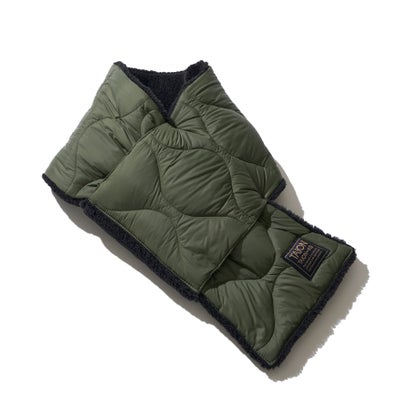 タイオン TAION 【TAION / タイオン】SOFT SHELL MILITARY REVERSIBLE DOWN SCARF / キルティングダウ..
