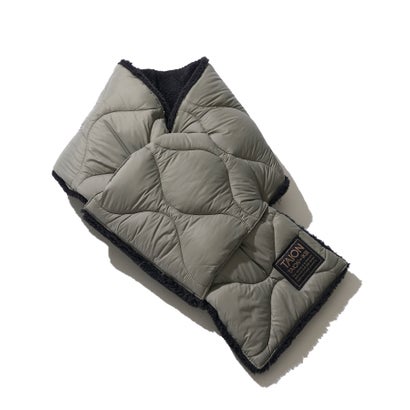 タイオン TAION 【TAION / タイオン】SOFT SHELL MILITARY REVERSIBLE DOWN SCARF / キルティングダウ..