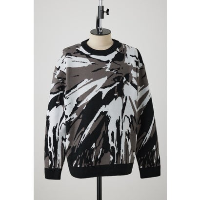 アグリゲーションジャガードニット 柄BLK5