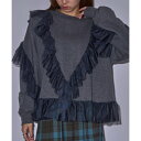 メゾンブリーズ MAISON BREEZE 裏起毛×チュールフリルプルオーバー XNN (チャコールグレー)