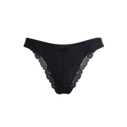 レンヴィ REN-VI コットンストレッチ素材 レースデザインTバックショーツ 【返品不可商品】 (ブラック)