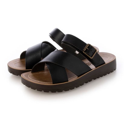 ◇パータム リラクシング ユー PARTAM Relaxing you テゾメクロスベルトサンダルクロスストラップデザインで、少しのアクセントが加わったシンプルなデザインです。フラットソールで歩きやすく、アウトドアやタウンユースに適しています。デニムやショートパンツと合わせて、夏のカジュアルなスタイルにぴったりです。?軽量?クッション性?2WAYベルト?人工皮革M/23-23.5 : 【重さ】194g / 【ヒール寸】3cm / 【プラットフォーム高さ】2cm別カラーはこちら！ ブラウン(BR)