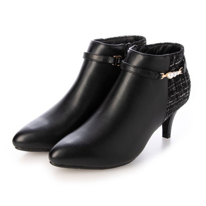 マフモフ Mafmof ElvisLuce(エルビスルーチェ)6.5cmヒールパールベルト2WYポインテッドトゥショートブ..