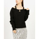 デニーローズ DENNY ROSE ショルダーキャミ開きニット (BLACK)