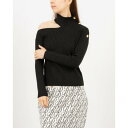 デニーローズ DENNY ROSE アシンメトリーショルダータートルネックリブニット (BLACK)
