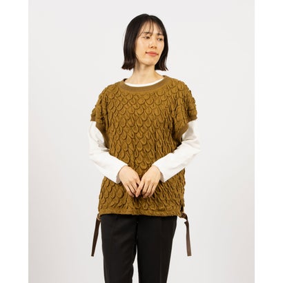 エグランティーヌ EGLANTINE ふくれジャガードベスト （カーキ）