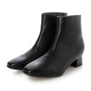 幅広 3E 防水 スクエアトゥショートブーツ <5.0cmヒール> 【22.0cm~25.5cm】 fuwaraku FR-1505