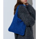 メゾンブリーズ MAISON BREEZE glitter shoping TOTE bag トート フェザーニット ラメ バッグ グリッター 鞄 (ブルー)
