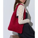 メゾンブリーズ MAISON BREEZE glitter shoping TOTE bag トート フェザーニット ラメ バッグ グリッター 鞄 (レッド)