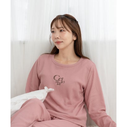 ボンジュールサガン BONJOUR SAGAN 【消臭効果・体温保持】上質快眠ワッフルルームウェアセットアップ （PINK）