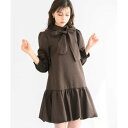 ミッシュマッシュ MISCH MASCH ■2024秋冬新作■ボウタイミニワンピース/MM447412 (BROWN)
