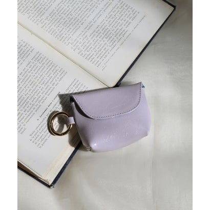 コレカラ colleca la リングカラビナ付き エナメルイヤホンケース/ミニポーチ (パープル)