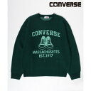 コンバース CONVERSE ブランドロゴジャガード編みニットセータープルオーバー レディース (ダークグリーン)