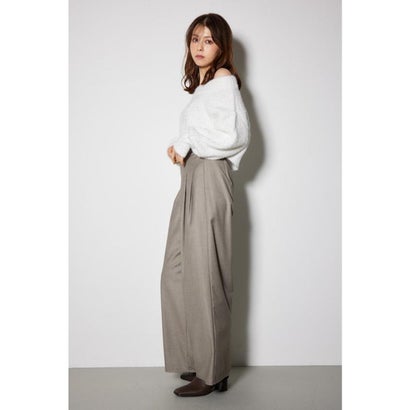 レイヤードベルトジャストウエストパンツ BEG