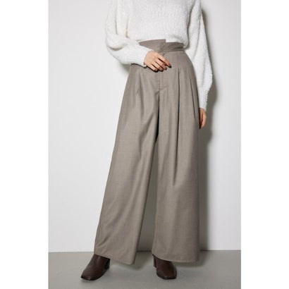 レイヤードベルトジャストウエストパンツ BEG