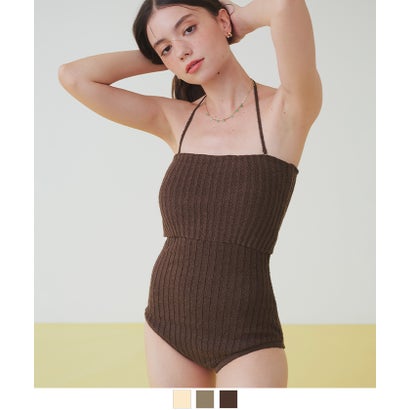 シードレス SEA DRESS 太リブニットデザインワンピース/水着 【返品不可商品】 (ブラウン)