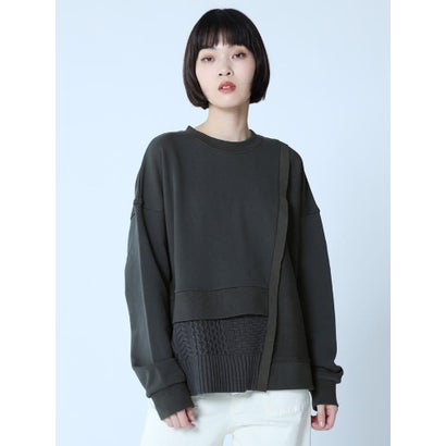 ラシュッド LASUD ニットドッキングスウェットプルオーバー （チャコールグレー）