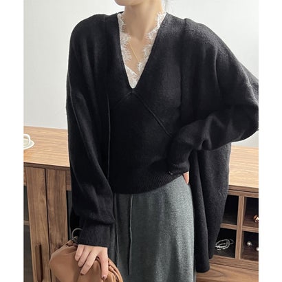 アイモン Aimoon Vネックタンク ニットカーディガンセット （ブラック）